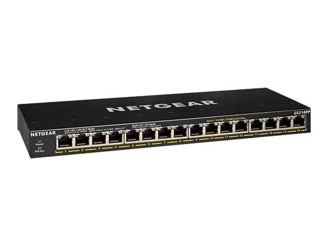 NETGEAR GS316P - Switch - unmanaged - 16 x 10/100/1000 (PoE+)