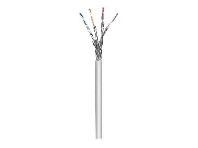 Intellinet Verlegekabel Cat6a, S/FTP, 100 m Rolle, LS0H, CPR-Dca-klassifiziert, AWG 23, Massivdraht, grau