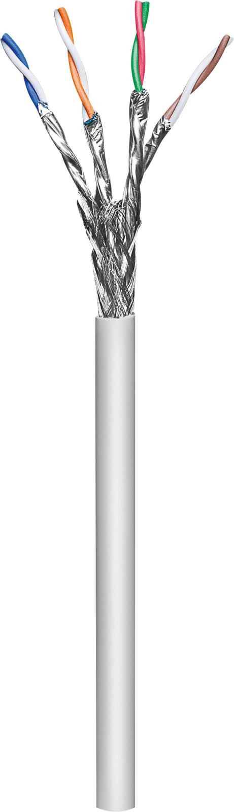 Intellinet Verlegekabel Cat6a, S/FTP, 100 m Rolle, LS0H, CPR-Dca-klassifiziert, AWG 23, Massivdraht, grau