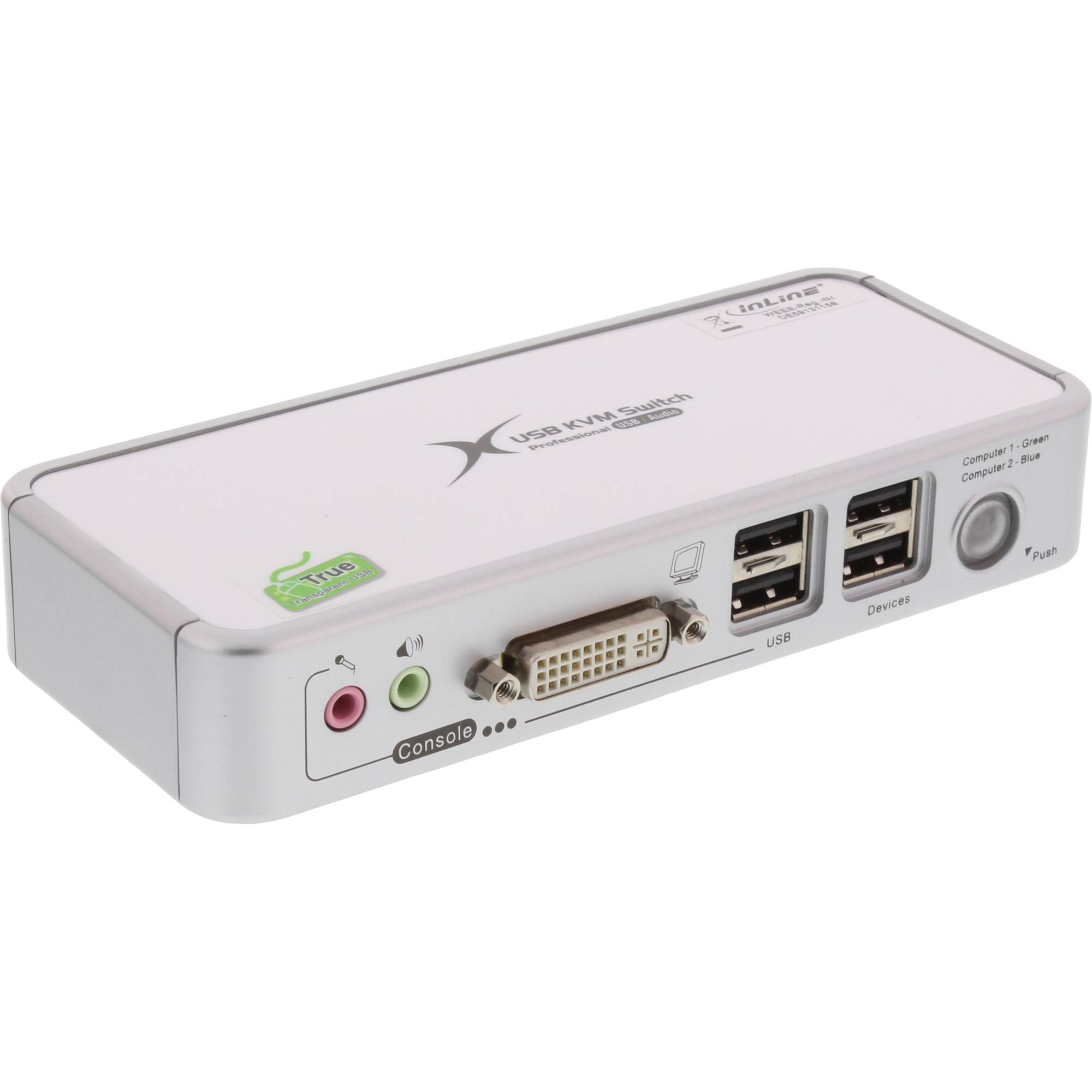 INLINE - KVM Switch - DVI - 2-fach - USB (4-fach) - mit Audio