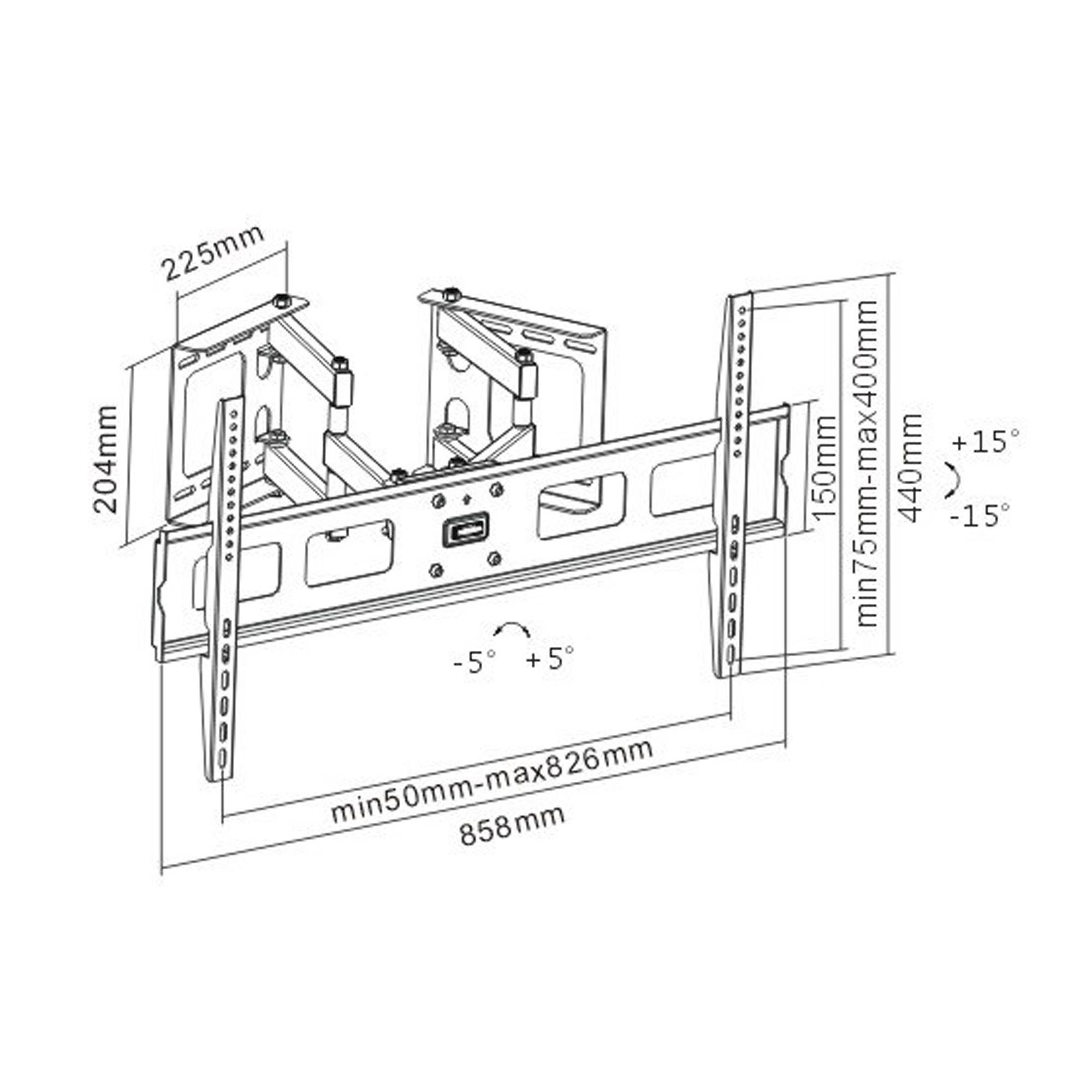 INLINE - Eck-Wandhalterung - für LED/LCD/Plasma - 94-160cm (37-63"") - bis 60kg