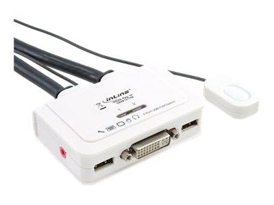 INLINE - KVM Switch - 2-fach - DVI-D - USB - mit Audio - integr. Kabel
