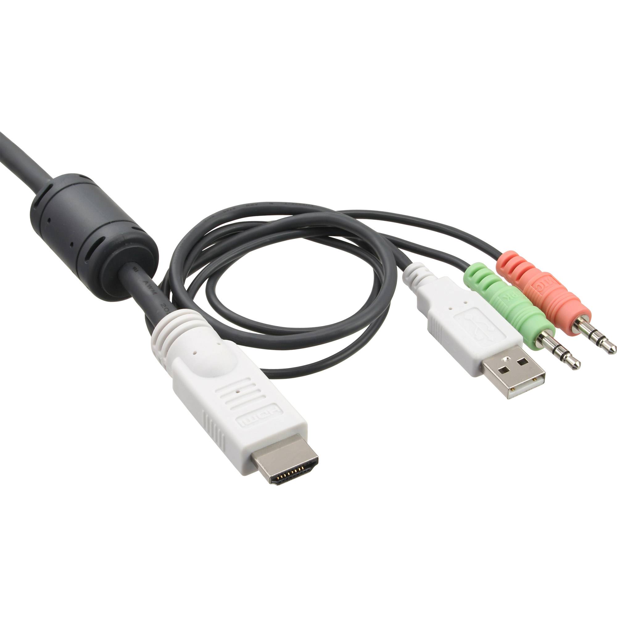 INLINE - KVM Switch - 2-fach - HDMI - USB - mit Audio - integr. Kabel