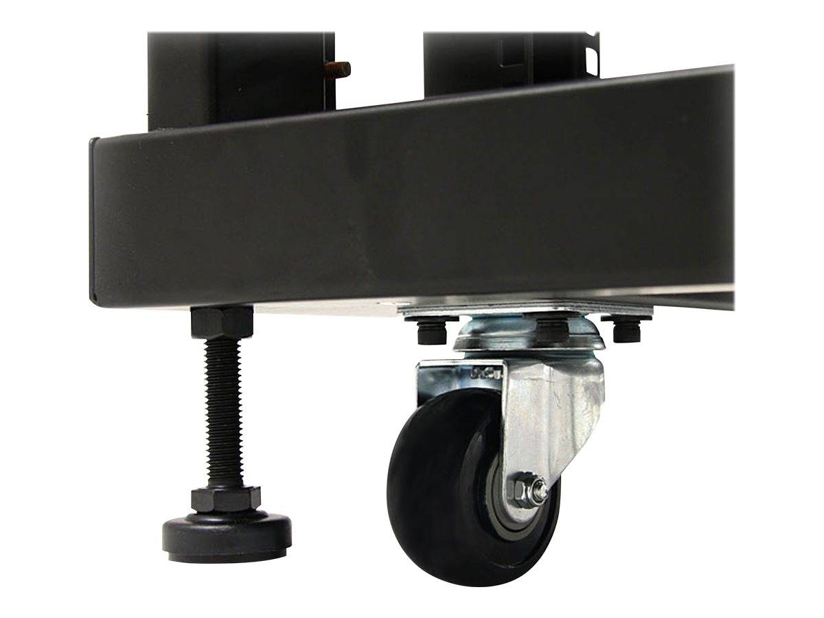 StarTech.com RK1236BKF Serverschrank (12HE, 73,7 cm tief, bis max. 800 Kg belastbar, mit Rollen, Tür mit Fenster und Sch