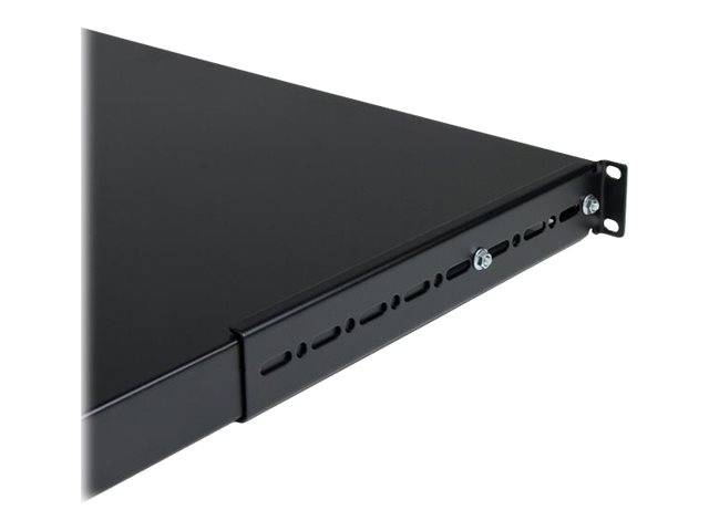 StarTech.com 1 HE verstellbarer Schwerlast Fachboden für Server Rack/ Schrank bis 80 Kg - Fachboden für Serverschrank 1HE - Rack - Regal - Schwarz
