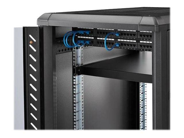 StarTech.com 1 HE verstellbarer Schwerlast Fachboden für Server Rack/ Schrank bis 80 Kg - Fachboden für Serverschrank 1HE - Rack - Regal - Schwarz