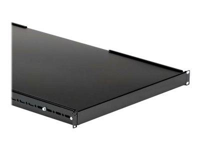 StarTech.com 1 HE verstellbarer Schwerlast Fachboden für Server Rack/ Schrank bis 80 Kg - Fachboden für Serverschrank 1HE - Rack - Regal - Schwarz