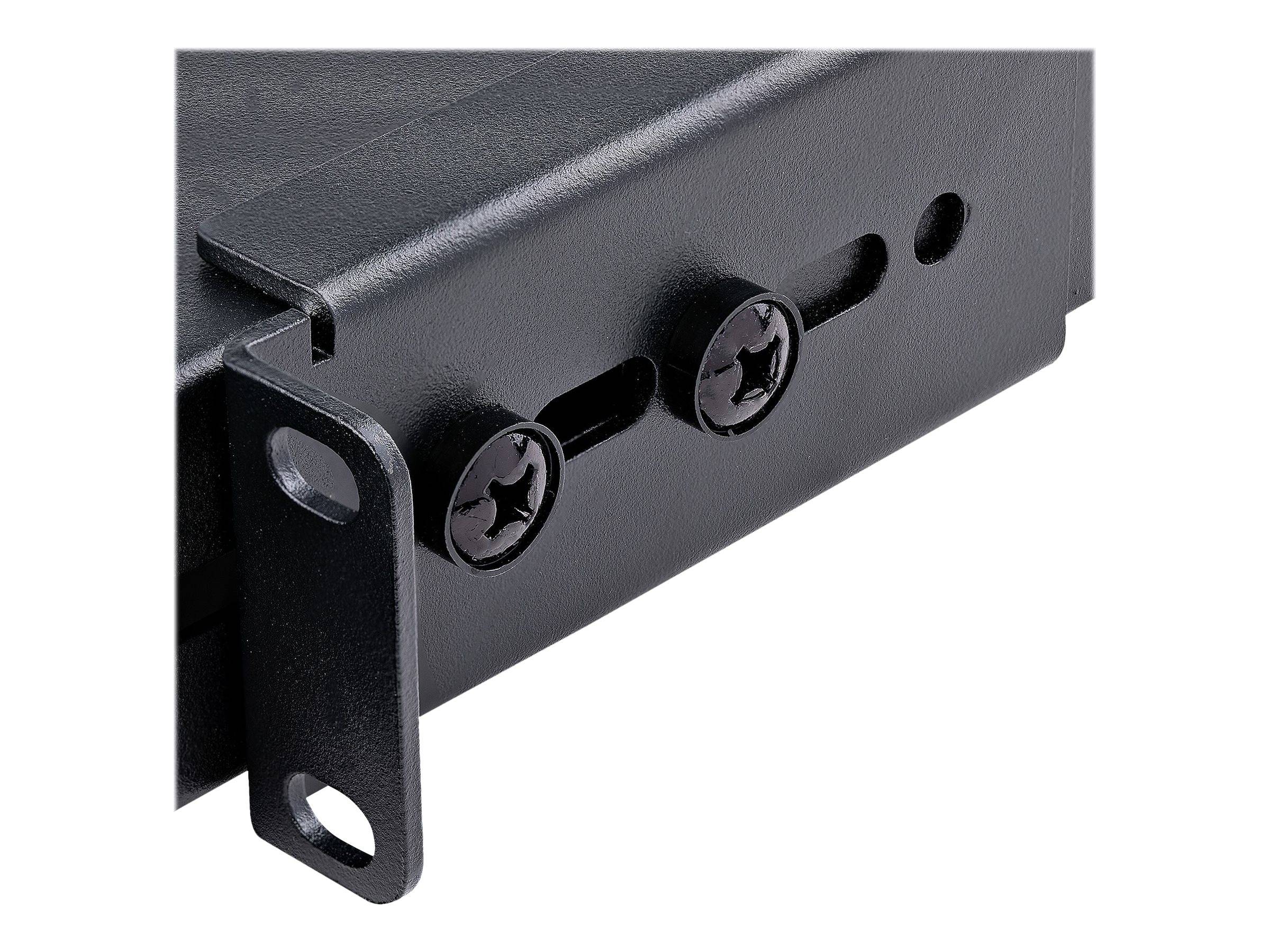 StarTech.com 1 HE verstellbarer Schwerlast Fachboden für Server Rack/ Schrank bis 80 Kg - Fachboden für Serverschrank 1HE - Rack - Regal - Schwarz