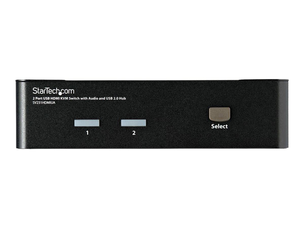 StarTech.com 2 Port USB HDMI KVM Switch / Umschalter mit Audio und USB 2.0 Hub