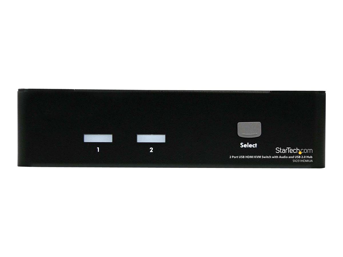 StarTech.com 2 Port USB HDMI KVM Switch / Umschalter mit Audio und USB 2.0 Hub
