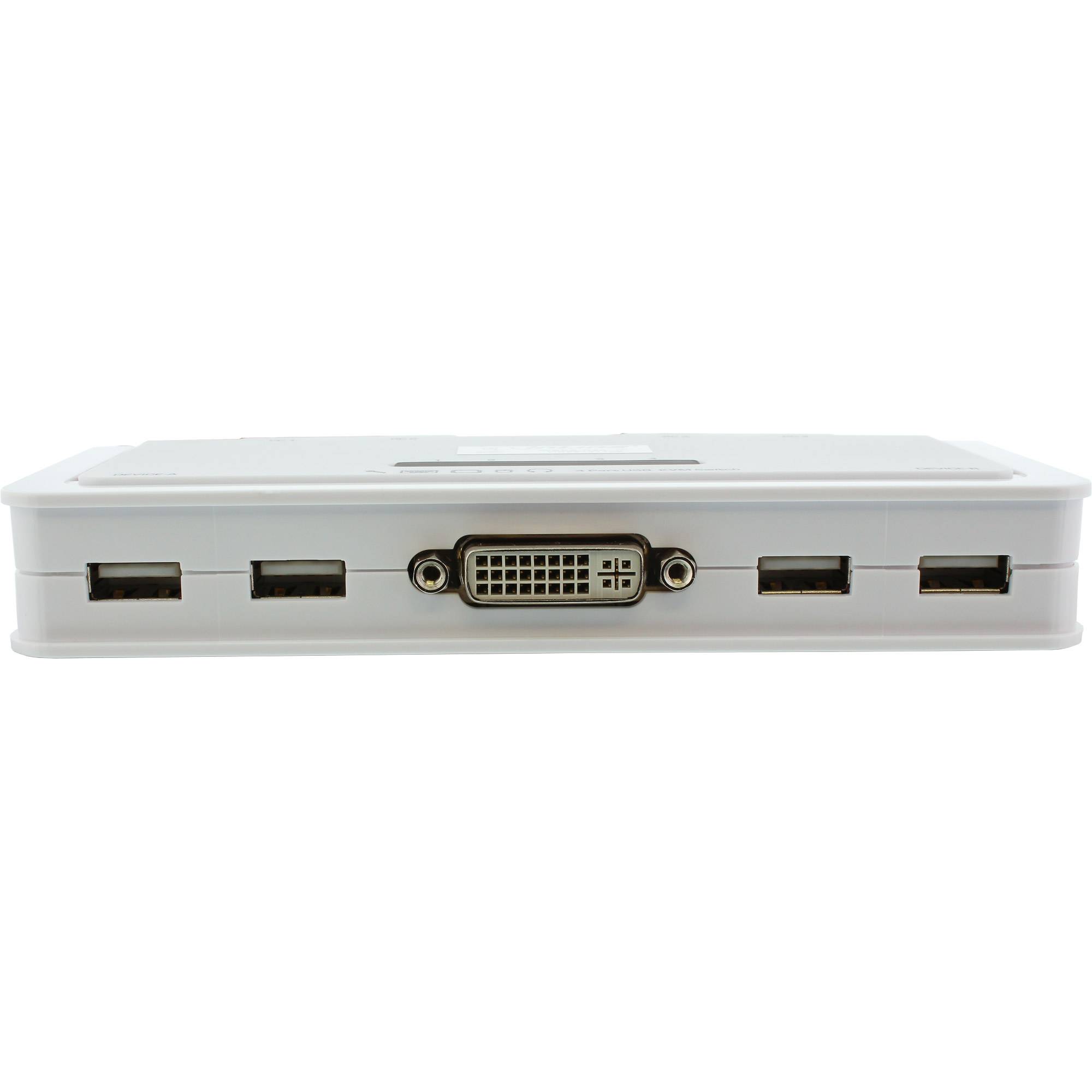 INLINE - KVM Switch - 4-fach - DVI-D - USB - mit Audio - integr. Kabel