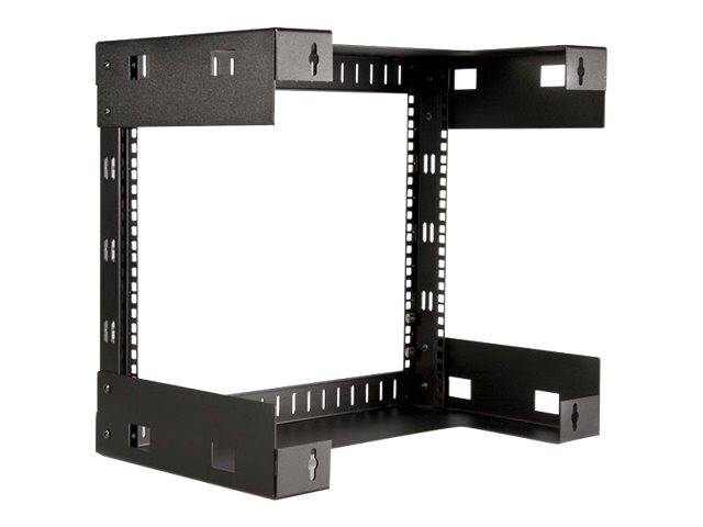 StarTech.com 8U 19" Wall Mount Network Rack - 12" Deep 2 Post Open Frame Server Room Rack for Data/AV/IT/Computer Equipment/Patch Panel with Cage