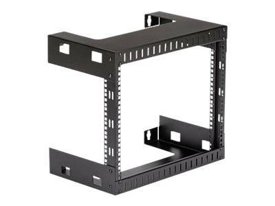 StarTech.com 8U 19" Wall Mount Network Rack - 12" Deep 2 Post Open Frame Server Room Rack for Data/AV/IT/Computer Equipment/Patch Panel with Cage
