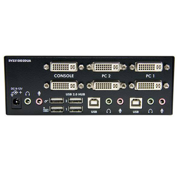 StarTech.com 2 Port DVI USB KVM Switch mit Audio und USB 2.0 Hub