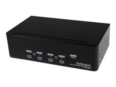 StarTech.com 4 Port Dual DVI USB KVM Switch/ Umschalter mit Audio und USB 2.0 Hub
