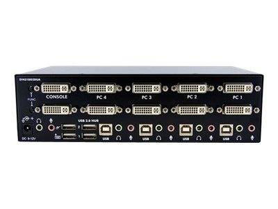 StarTech.com 4 Port Dual DVI USB KVM Switch/ Umschalter mit Audio und USB 2.0 Hub