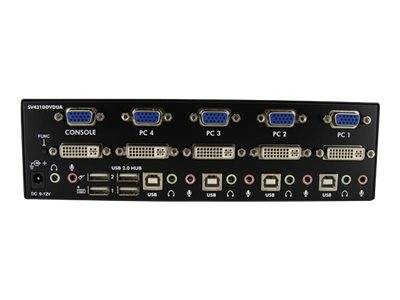 StarTech.com 4 Port DVI KVM USB Switch - 4-fach DVI Umschalter mit USB Hub