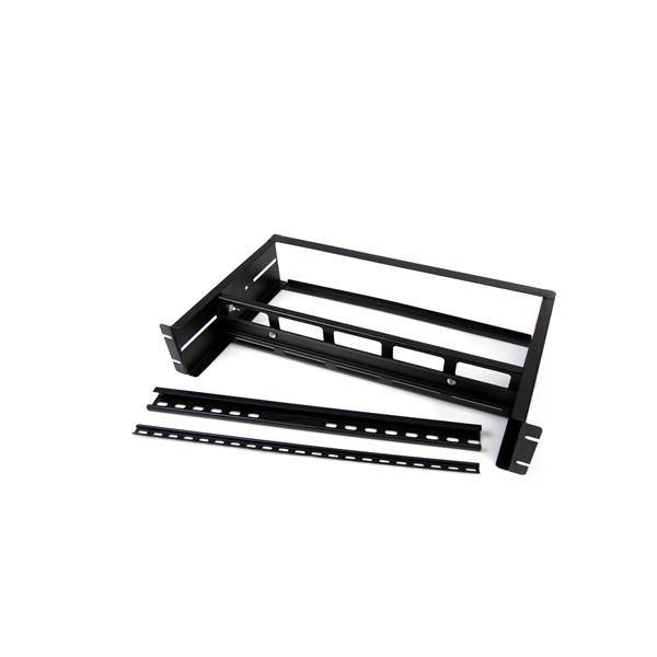 StarTech.com 19"" DIN Rail Rackmount Kit einstellbar mit Hutschiene/Mini/ G-Schiene - Rack-Schienen-Kit - Schwarz - 2U -