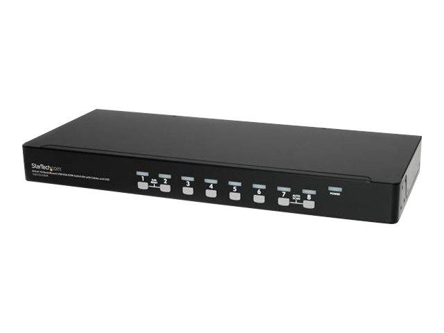 StarTech.com 8 Port 1U Rackmount USB KVM Switch Kit with OSD and Cables - Rack mount KVM - VGA KVM Switch - 8 Port KVM S