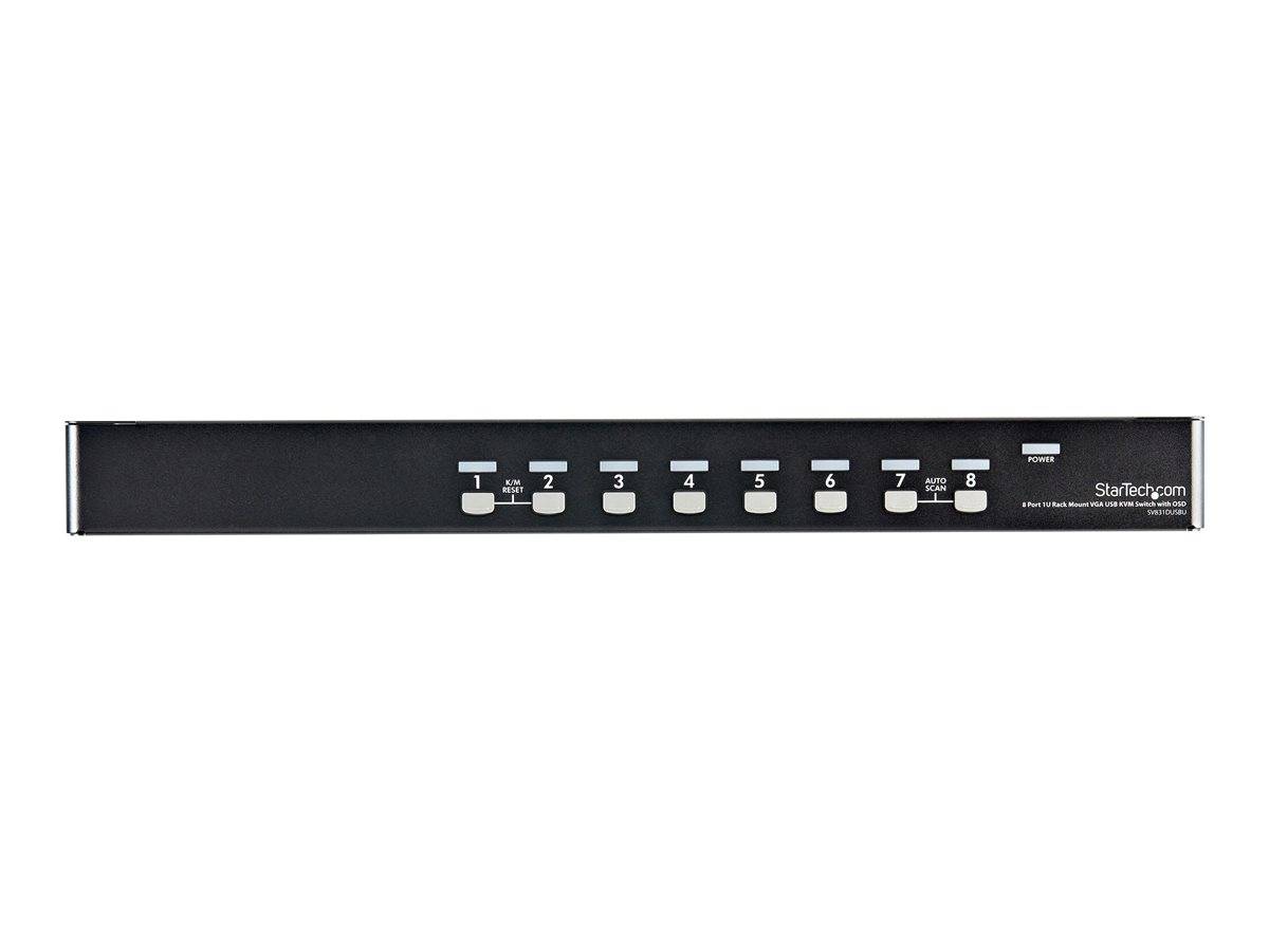 StarTech.com 8 Port 1U Rackmount USB KVM Switch Kit with OSD and Cables - Rack mount KVM - VGA KVM Switch - 8 Port KVM S