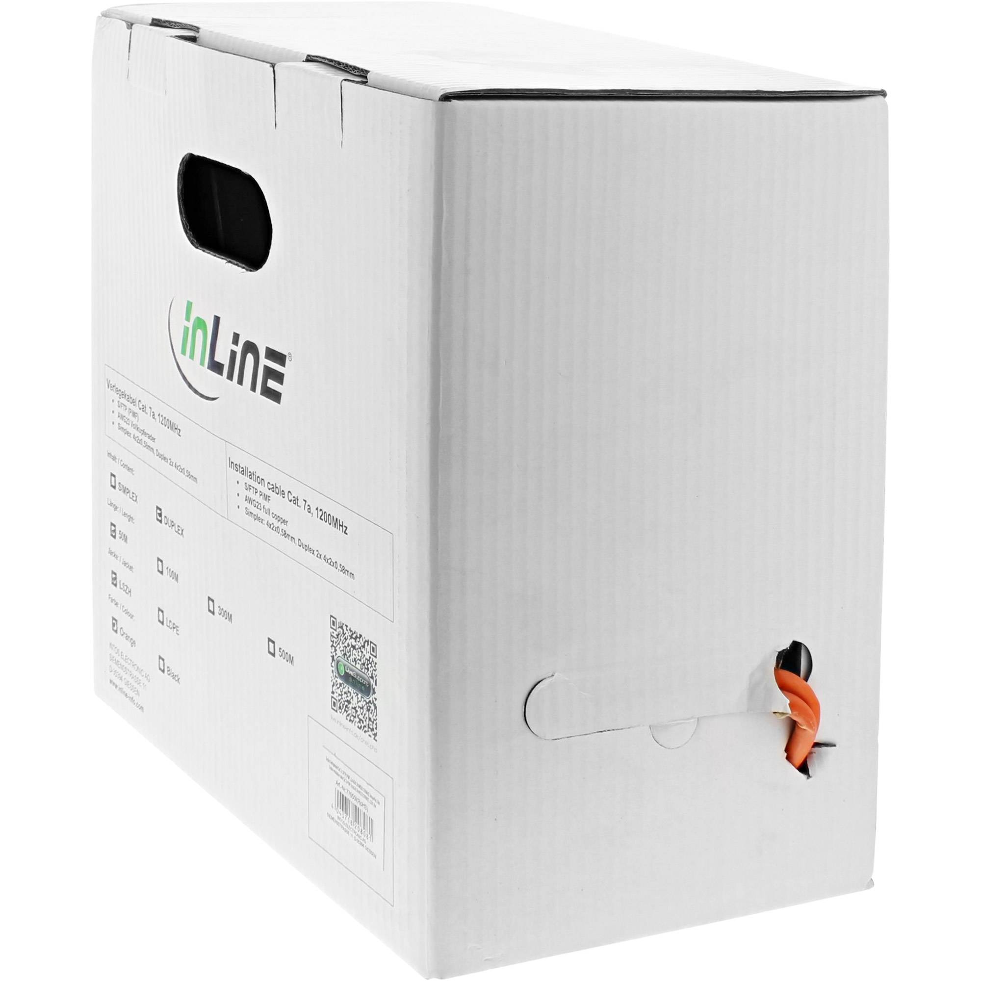 INLINE - Dup. Verlegek. Cat.7a - S/FTP (PiMF) - 2x 4x2x0,58 AWG23,1200MHz,LSOH,50m