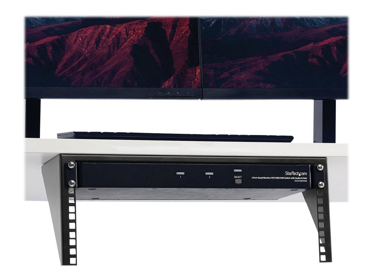 StarTech.com 4 HE 19 Zoll vertikale Wandmontage Rack Halterung aus Stahl - Schwarz - Halterung - geeignet für Wandmontag