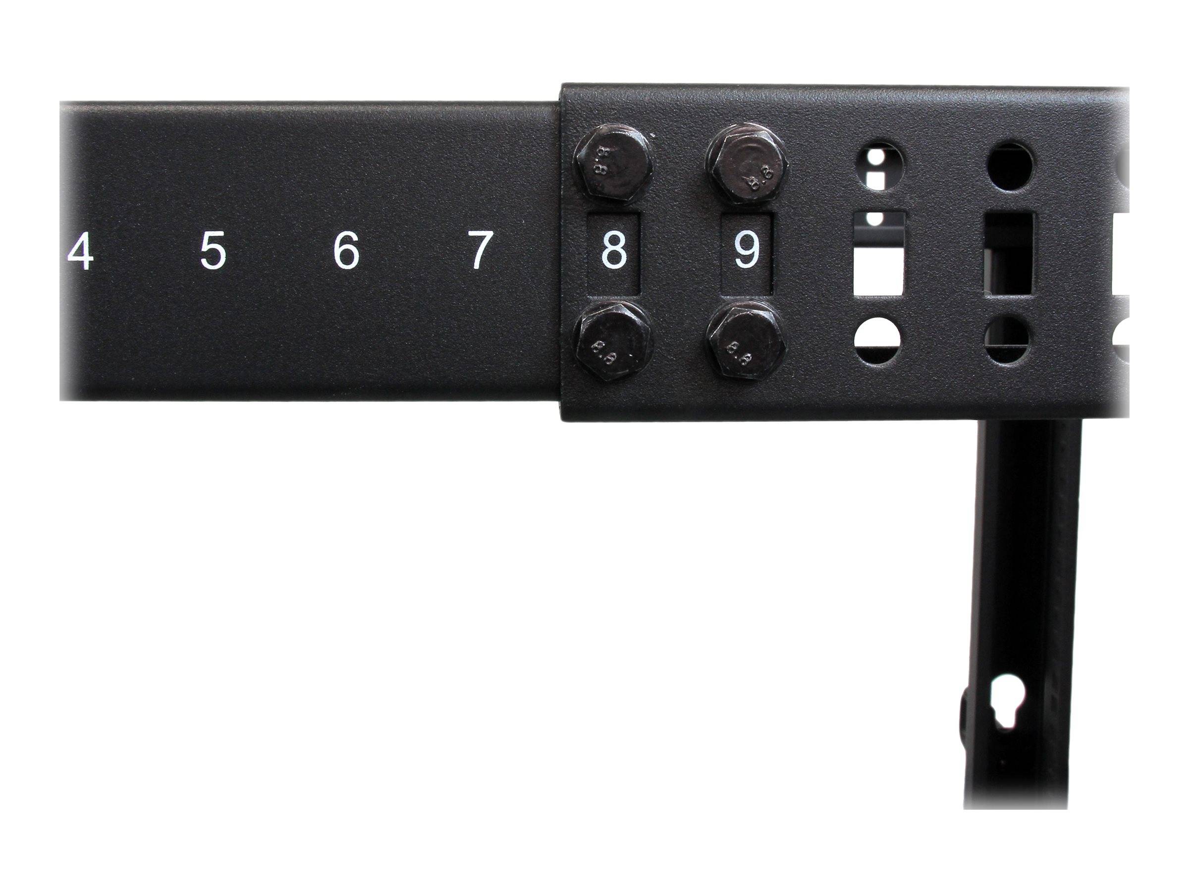 STARTECH.COM 25U Adjustable Depth Open Frame 4 Post Server Rack w/ Casters Levelers and Cable Management Hooks