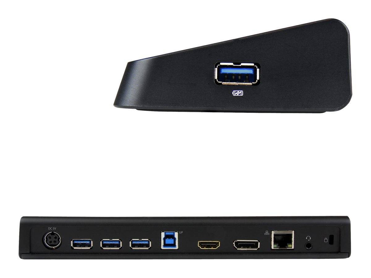 StarTech.com USB 3.0 Dockingstation für zwei Monitore mit HDMI & 4K DisplayPort - USB 3.0 auf 4x USB-A, Ethernet, HDMI u