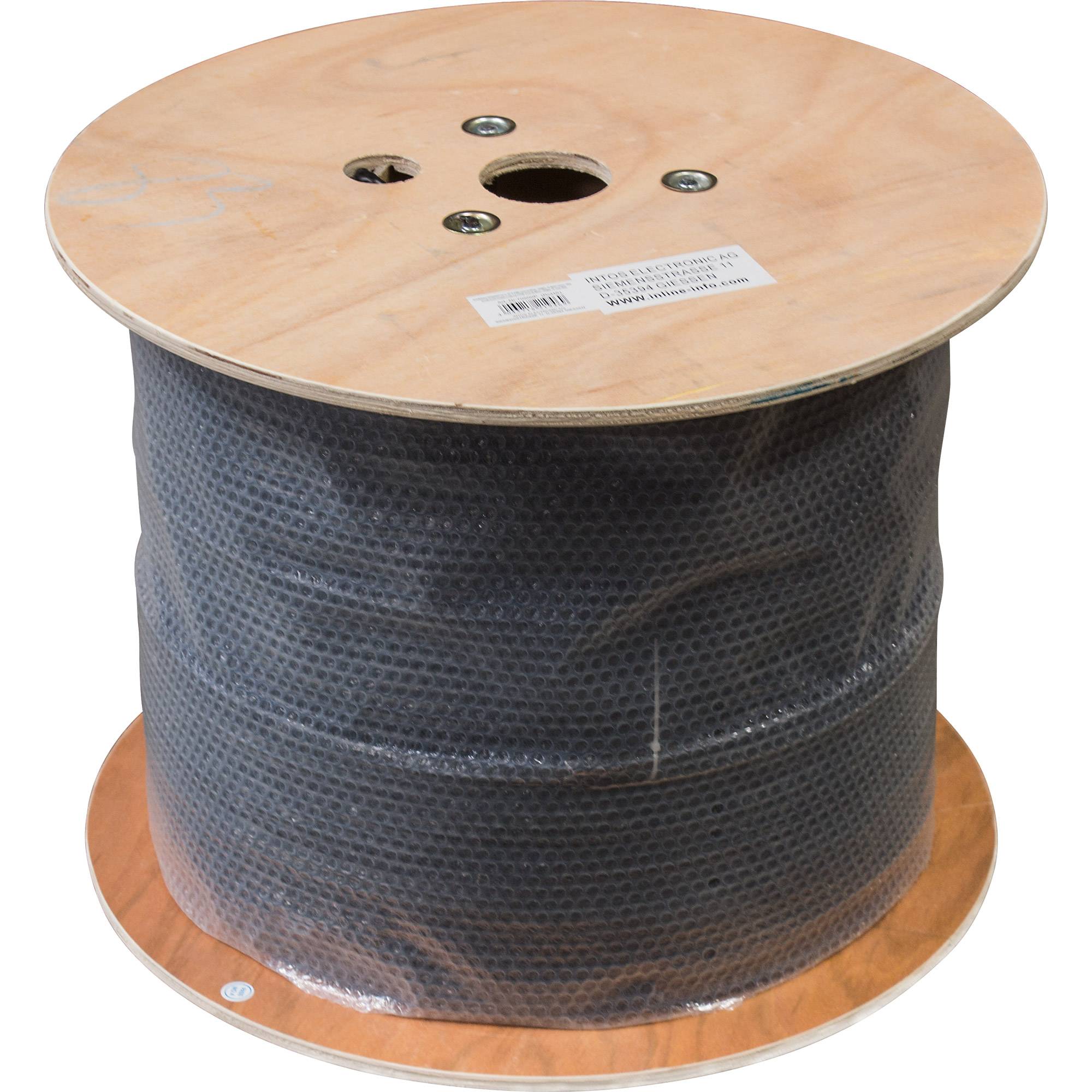 INLINE - Außen-Verl.-kab. Cat.7a - S/FTP (PiMF) 4x2x0,58 AWG23 - PE-Man. schw.,500m