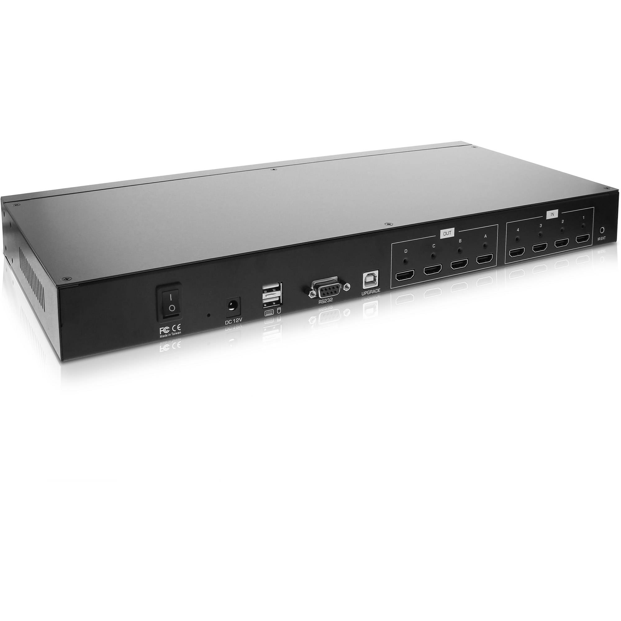 INLINE - HDMI 4x4 Multi View Matrix / Videowand Switch - 4 Eingänge auf 4 Ausgänge