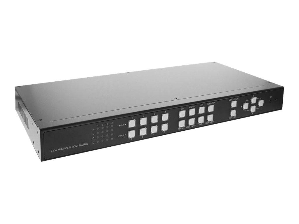 INLINE - HDMI 4x4 Multi View Matrix / Videowand Switch - 4 Eingänge auf 4 Ausgänge