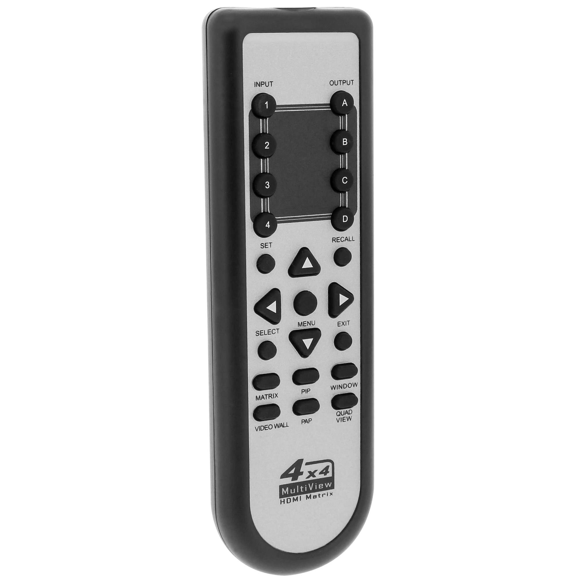 INLINE - HDMI 4x4 Multi View Matrix / Videowand Switch - 4 Eingänge auf 4 Ausgänge