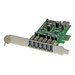 StarTech.com 7 Port PCI Express USB 3.0 Karte - PCIe USB 3.0 (Super Speed) Schnittstellenkarte / Controller 6 x Extern und 1 x Intern - USB-Adapter