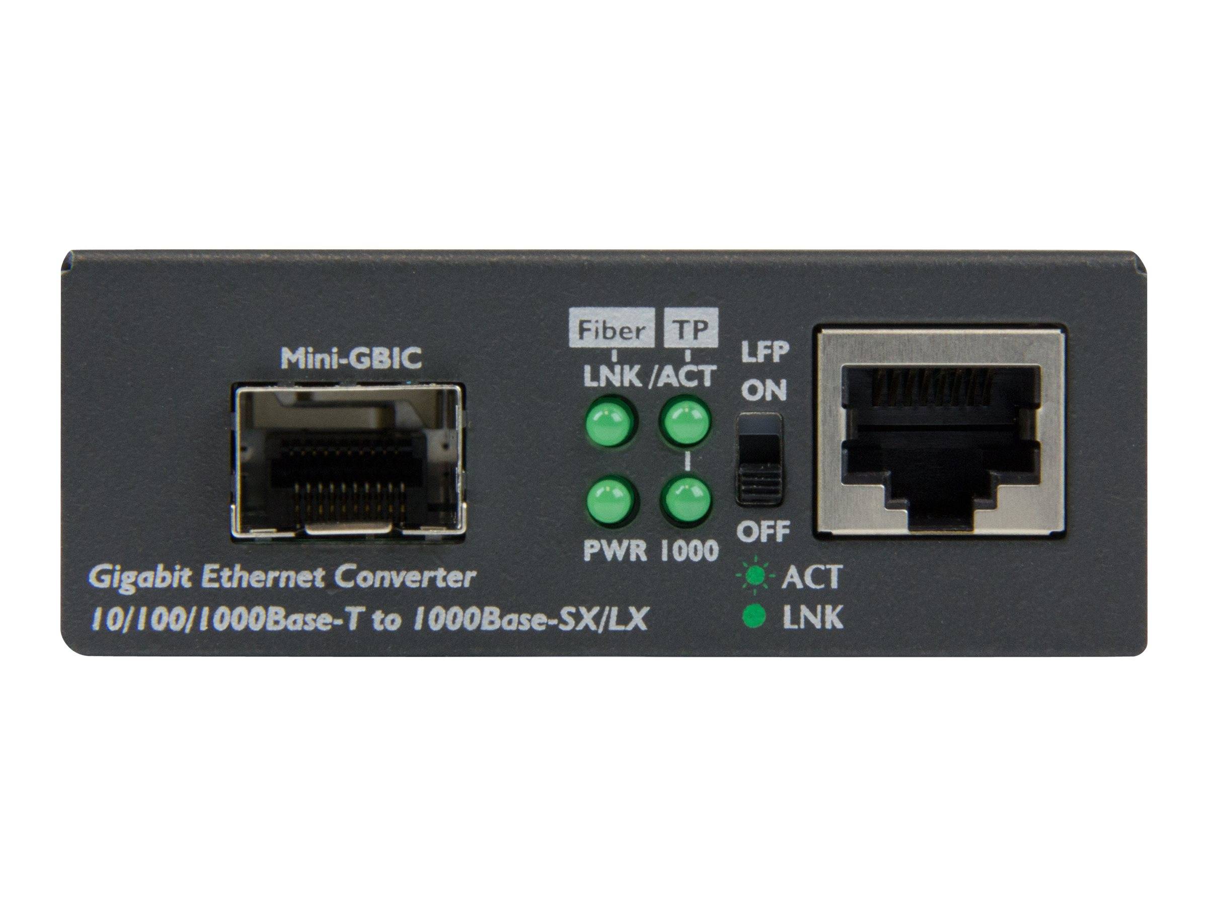 StarTech.com Gigabit Ethernet LWL / Glasfaser Medienkonverter mit SFP - 1000 Mbit/s Multimode Gigabit Ethernet Medienkon