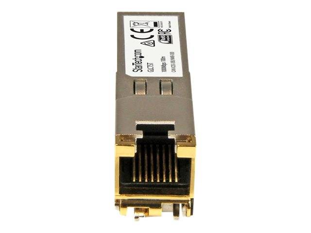 Ethernet-Netzwerk-Anschlussmodul mit RJ45-Buchse und kleinem Etikett oben, auf weißem Hintergrund dargestellt.