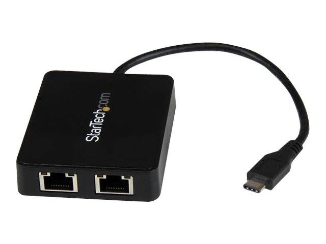 StarTech.com USB-C auf Dual-Gigabit Ethernet Adapter mit USB (Typ-A)