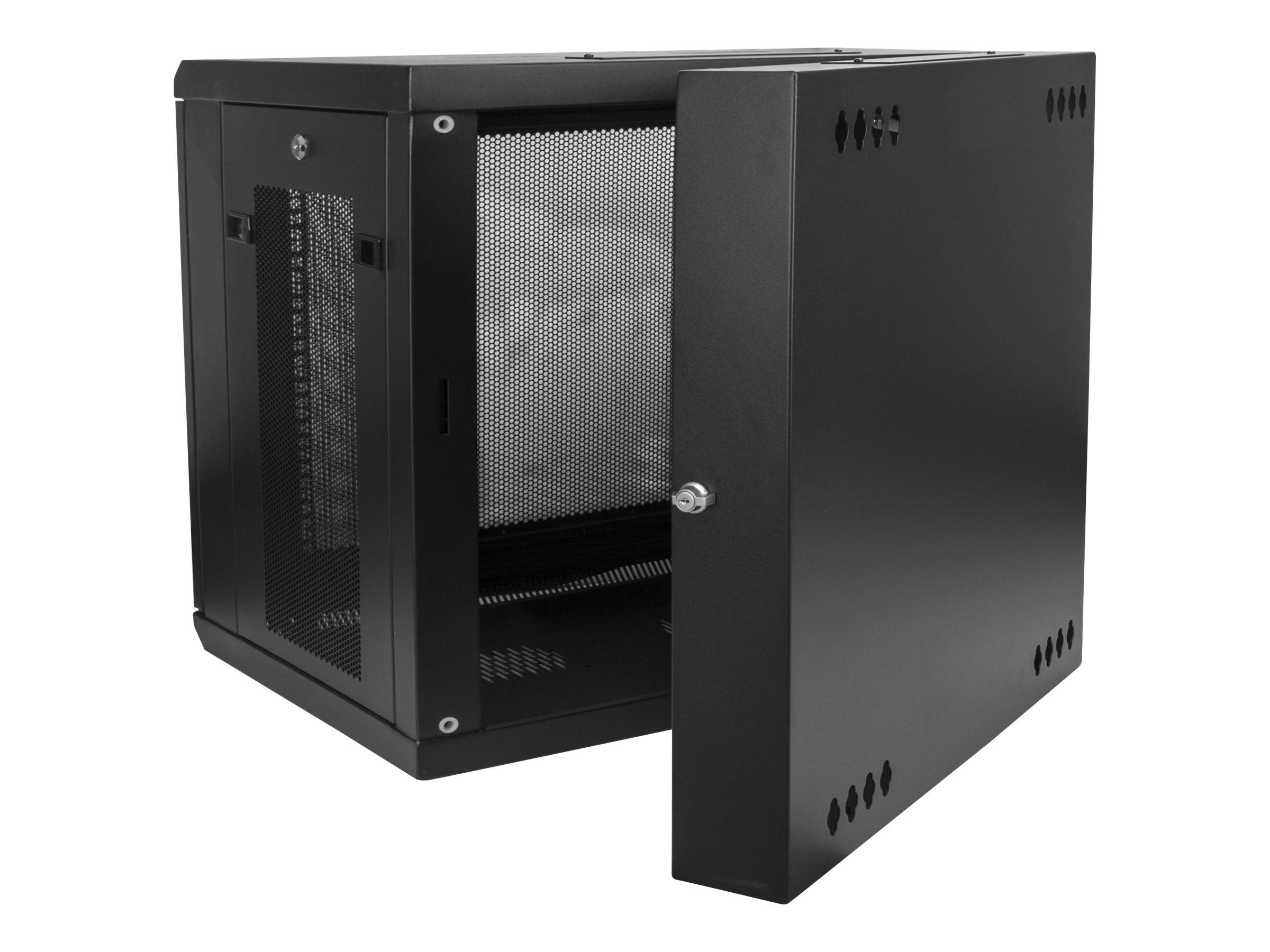 StarTech.com 12U 19" Wall Mount Network Cabinet, 20" Deep 4 Post Hinged Locking IT Computer Equipment Enclosure with Shelf, Flexible Vented Switch