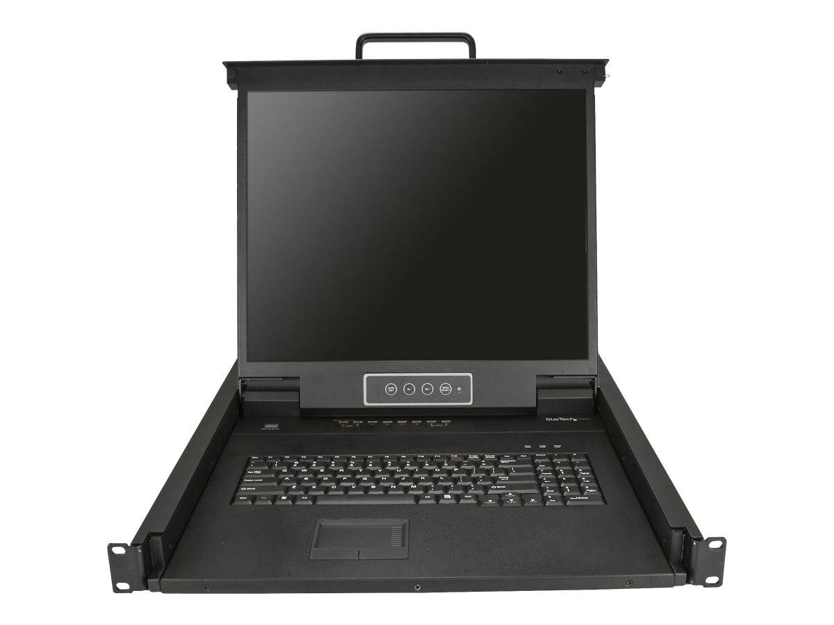 StarTech.com 8 Port Rack KVM Konsole mit 1,8 m Kabeln - US Tastatur(QWERTY), Integrierter KVM Switch mit 19"" LCD Monitor