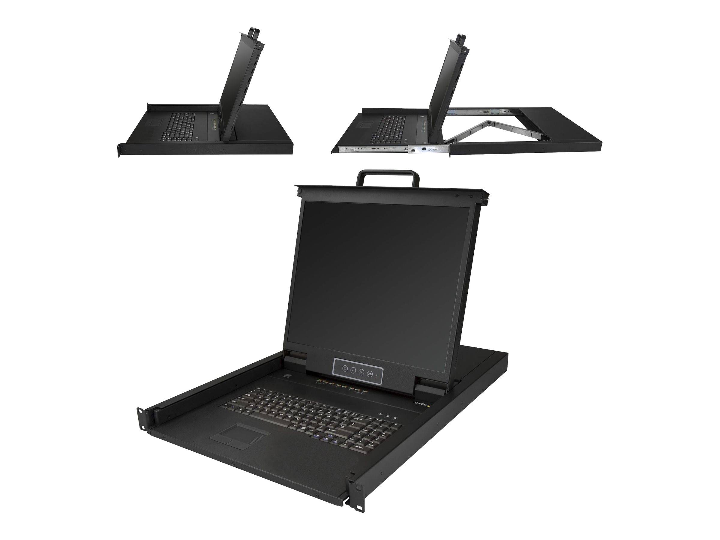 StarTech.com 8 Port Rack KVM Konsole mit 1,8 m Kabeln - US Tastatur(QWERTY), Integrierter KVM Switch mit 19"" LCD Monitor