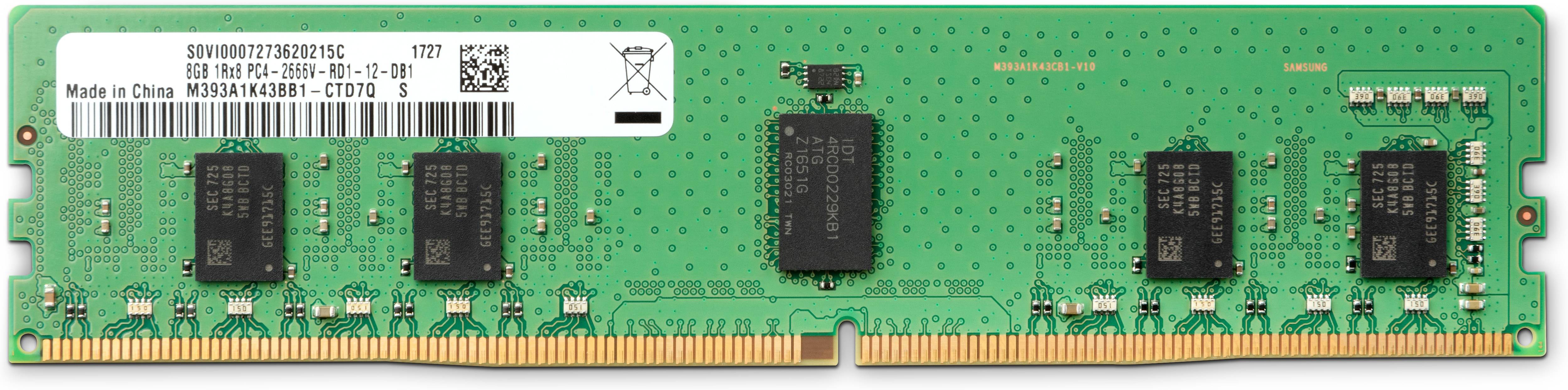 HP - DDR4 - Modul - 8 GB - DIMM 288-PIN - 2666 MHz / PC4-21300 - 1.2 V - ungepuffert - non-ECC - für HP 280 G3, 280 G4,