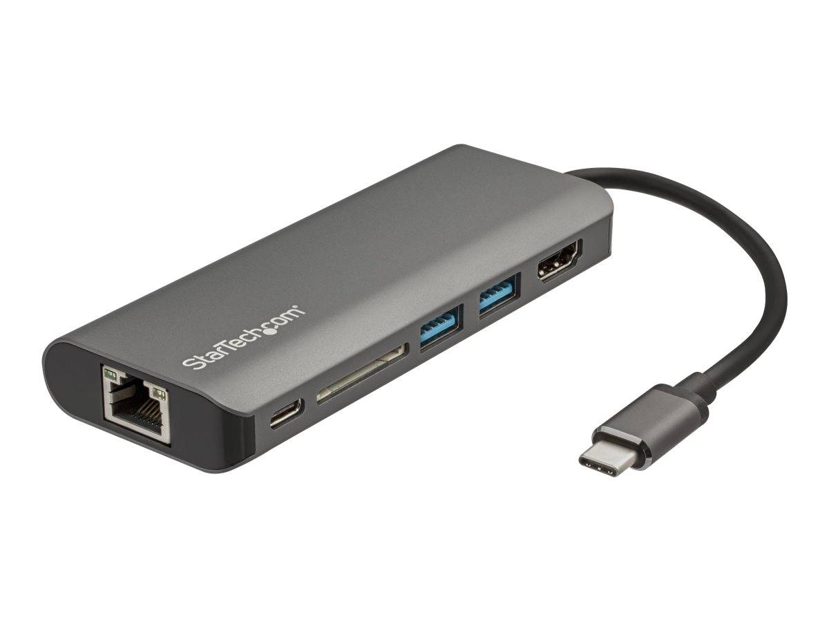 StarTech.com USB C Multiport Adapter mit HDMI - 4K - Mac/ Windows - SD Kartenleser - USB C zu USB 3.0 Hub - 2x USB-A 1x