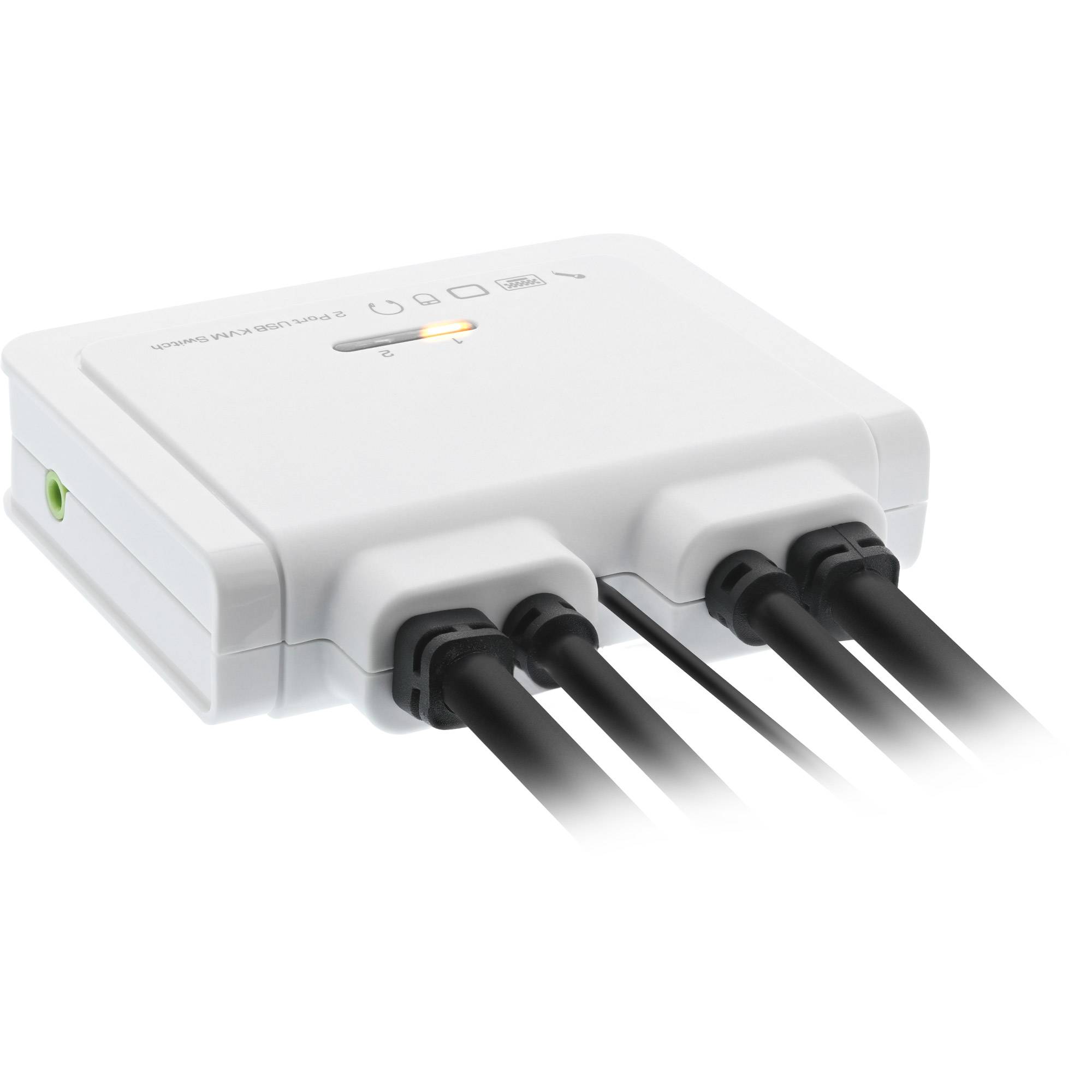 INLINE - KVM Switch - 2-fach - USB-C zu DisplayPort 1.2 - 4K - Audio - integr. Kabel