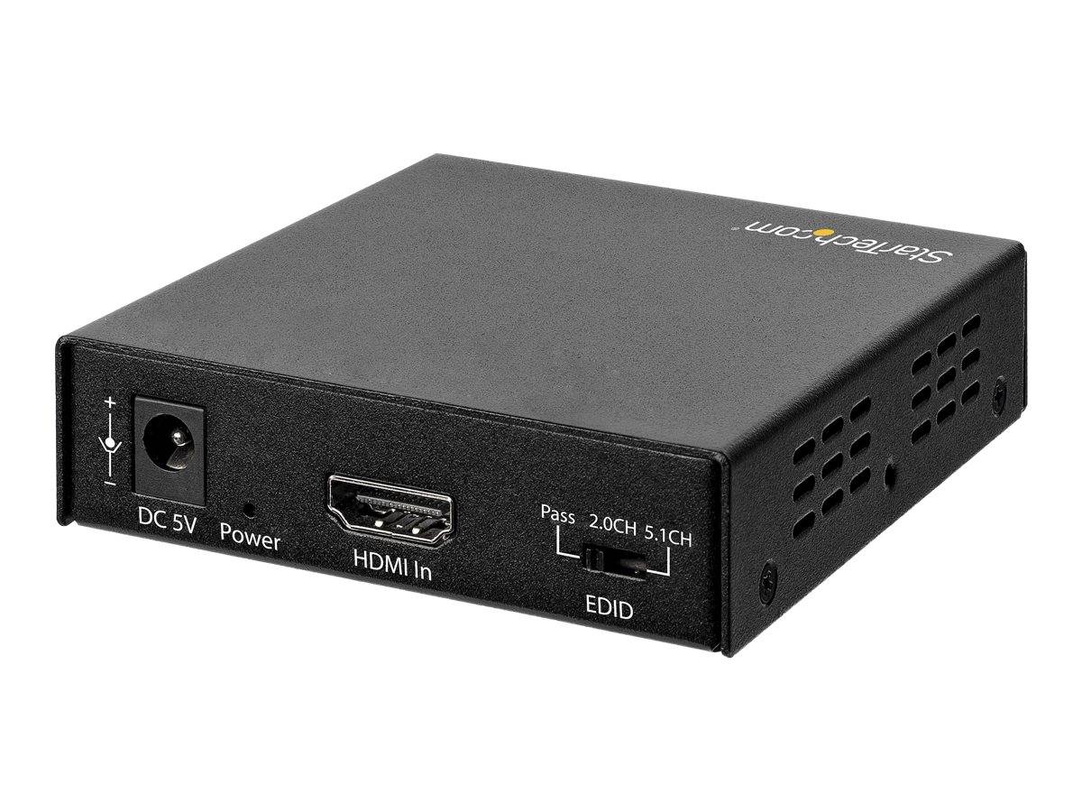 StarTech.com 4K HDMI Audio Extractor - 4K 60Hz - HDMI Audio Sound Splitter - HDR - SPDIF Toslink Optisches Audio (HD202A
