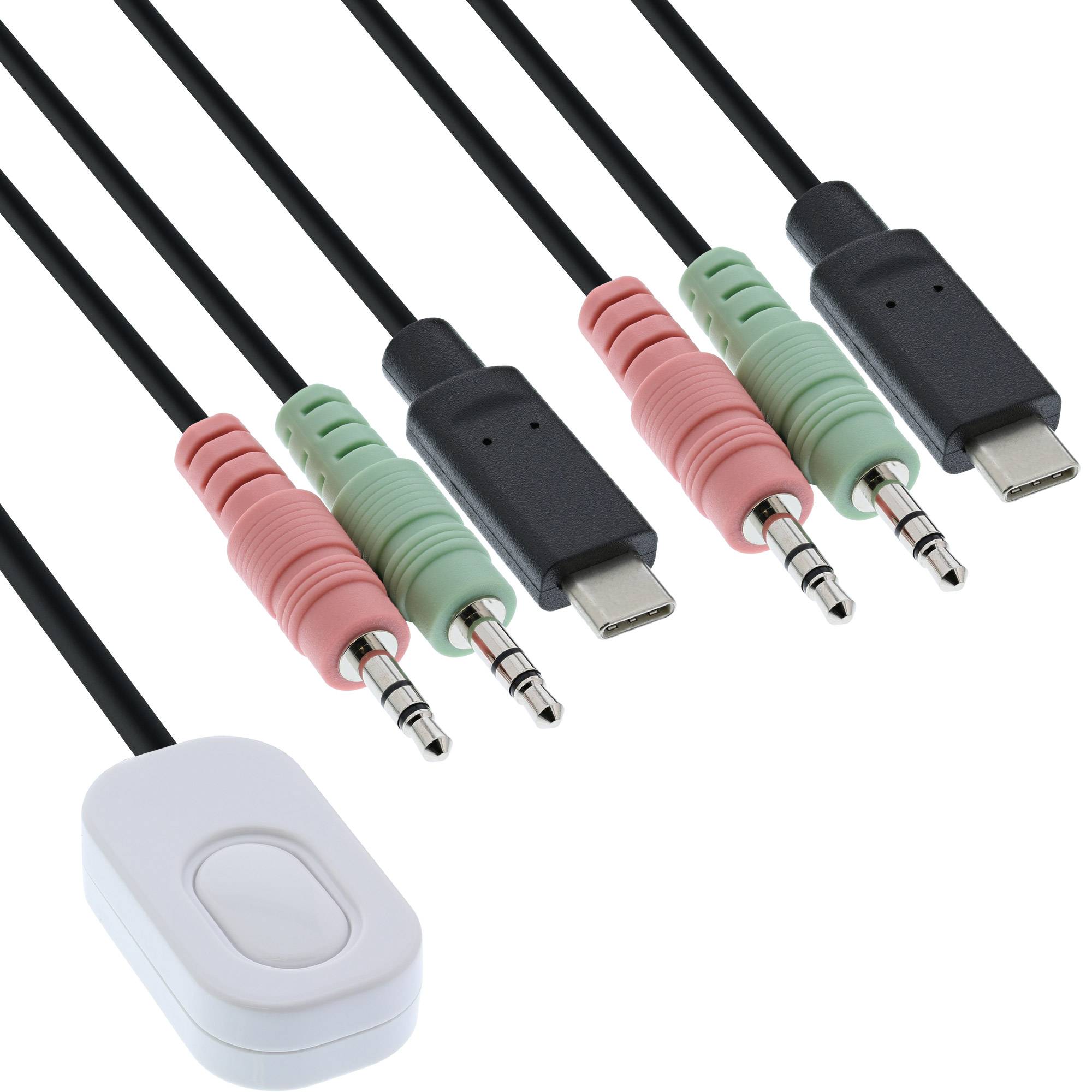 INLINE - KVM Switch - 2-fach - USB-C zu DisplayPort 1.2 - 4K - Audio - integr. Kabel