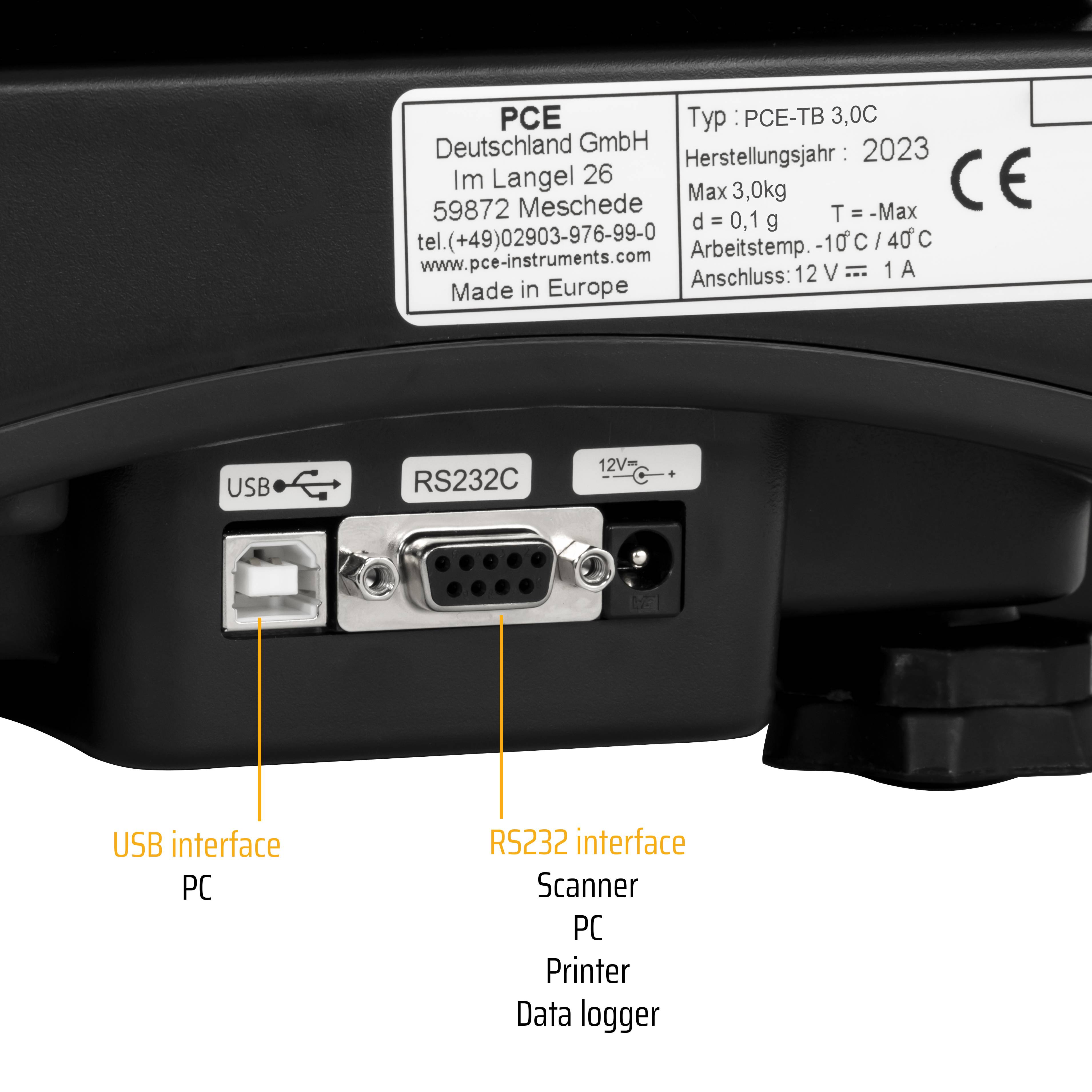 PCE Instruments Zählwaage PCE-TB 3C bis 3 kg |Ablesbarkeit 0,1 g |Stückzählung |Wägeplatte 300 x 210 mm |Edelstahl