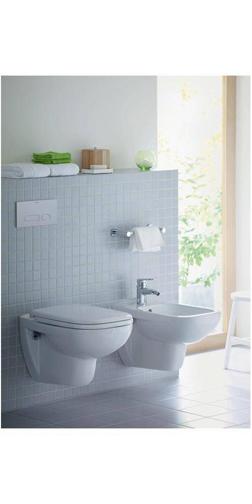 Duravit Wand-WC-Set D-CODE RIMLESS tief, 355x540mm weiß weiß
