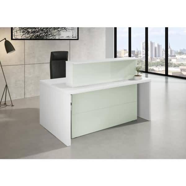 Kompakt-Theke Verona Glasfront BxTxH 170x100x112cm weiß