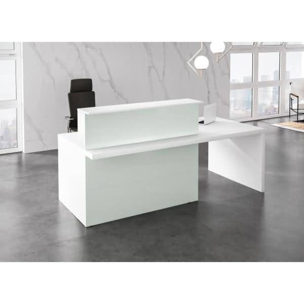 Kompakt-Theke Verona Glasfront BxTxH 220x100x112cm weiß