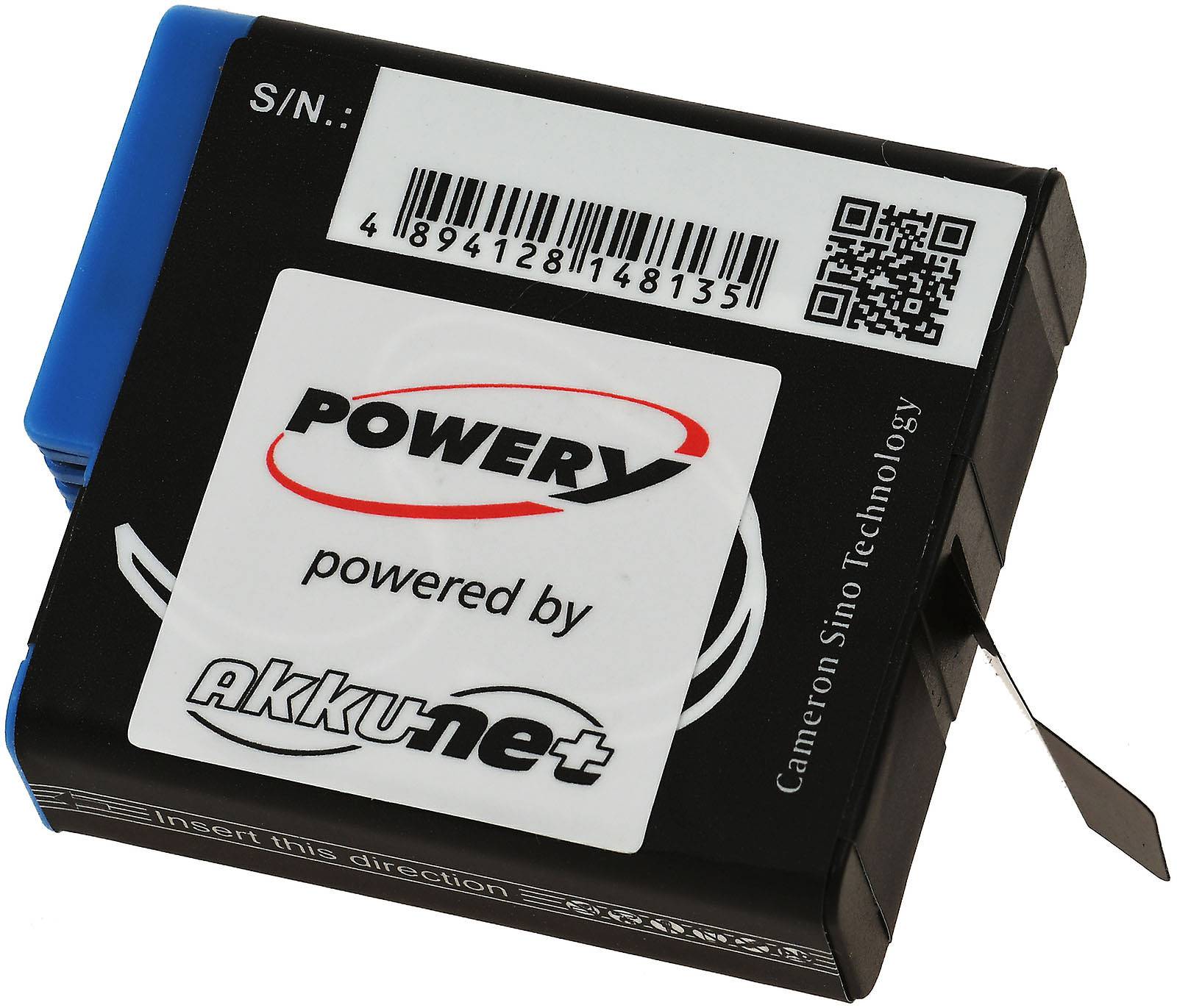 Powery Akku passend für Action Cam, Camera GoPro Hero 5 Black ,Hero 6 Black, Hero 7 Black, Typ SPJB1B u.a., 3,85V, Li-I