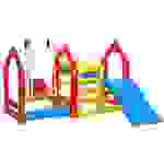 Kinder Spielhaus mit Rutsche Schaukel 155x135cm Spiel-Turm Kletter-Haus Kunststoff Kinderspielhaus